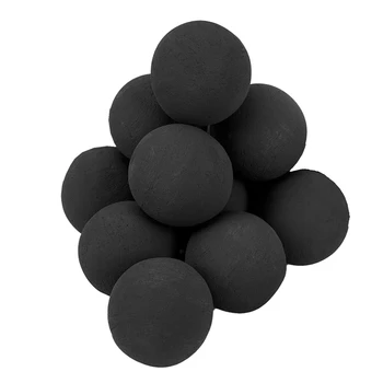 Набор круглых огненных камней 10ШТ Для внутренних и наружных кострищ или каминов, черные керамические огненные шары