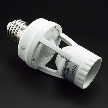 Умный индукционный инфракрасный датчик движения PIR мощностью 110 В-240 В 60 Вт, Держатель основания светодиодной лампы E27 с переключателем управления освещением, Адаптер для розетки лампы.