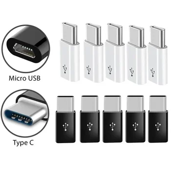 100шт Адаптер Micro USB для Type C Otg штекер Android Micro USB для Type C Samsung Huawei Xiaomi Usb C адаптер