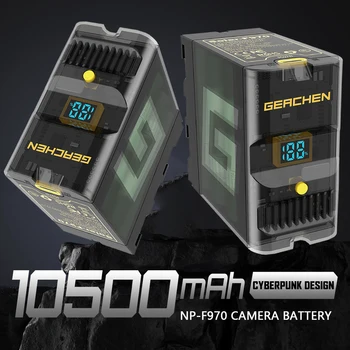 Аккумулятор 10500 мАч NP-F970 NPF970 со Светодиодным Дисплеем Двусторонней Быстрой Зарядки PD27W для Sony CCD-RV100 NP-F970 F960 F750 F550 Battery Изображение 2