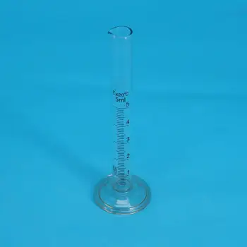 стеклянный Градуированный мерный цилиндр объемом 5 мл Высотой 110 мм с носиком Стеклянная посуда Учебная лаборатория