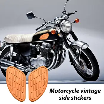 Универсальная накладка на топливный бак мотоцикла, боковая наклейка на бензобак, защита коленного сустава, Винтажные боковые панели для большинства мотоциклов Изображение 2