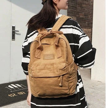 Новые женские рюкзаки, холщовые рюкзаки в повседневном стиле, унисекс, Большая школьная сумка для деловых поездок, Студенческая сумка для книг, повседневный рюкзак Изображение 2