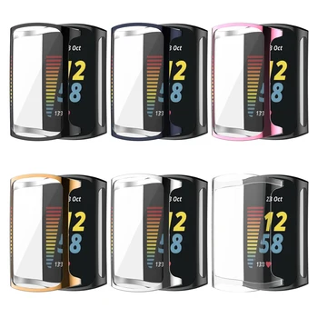 Для Fitbit Charge 5 Полноэкранная защитная крышка Аксессуары Водонепроницаемый чехол-бампер из ТПУ для Fitbit Charge 5 Чехол-накладка
