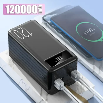 Power Bank 120000 мАч, портативное устройство для быстрой зарядки PD, портативное зарядное устройство Powerbank, внешний аккумулятор для iPhone 14 13 12 Pro Xiaomi