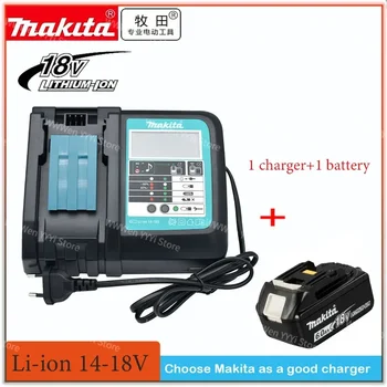 makita 18V Battery 6000mAh Аккумуляторная Батарея Для Электроинструментов со Светодиодной Литий-ионной Заменой LXT BL1860B BL1860 BL1850 + Зарядное устройство 3A