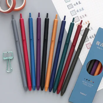 5 шт./компл. Наборы гелевых ручек в стиле ретро, креативная цветная гелевая ручка для студентов, сменные ручки для письма 0,5 ММ, Канцелярские принадлежности, Школьные канцелярские принадлежности Изображение 2