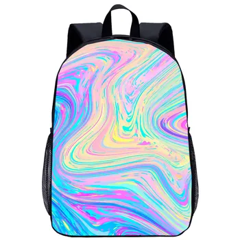Красивый цветной Фон, рюкзак для девочек, школьный рюкзак для мальчиков, модный крутой 3D принт, дорожная сумка для ноутбука для подростков, 16-дюймовая школьная сумка Изображение 2