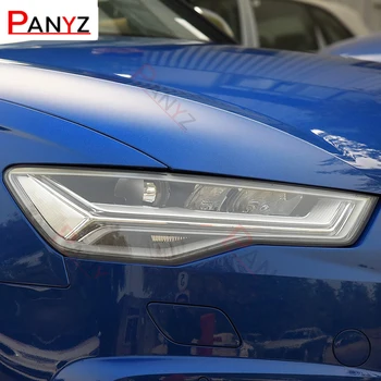 Защитная пленка для автомобильных фар с дымчато-черным оттенком, Виниловая Прозрачная Защитная пленка TPU для Audi A6 C7 4G S6 RS6 2012-2018