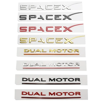 Автомобиль SpaceX Dual Motor Наклейка На Крыло Сбоку Наклейка Для Tesla Model Y S 3 X Букв Космический Логотип Задняя Эмблема Значок Аксессуары Для Багажника