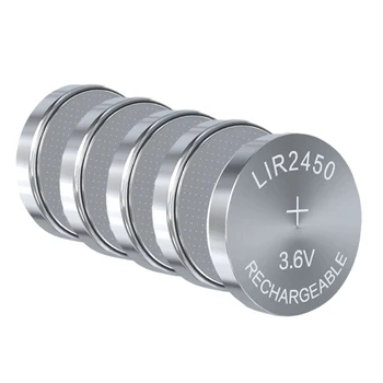 5 Упаковок Литиевых Аккумуляторных батарей LIR2450 LIR 2450 3,6 В Заменяют CR2450