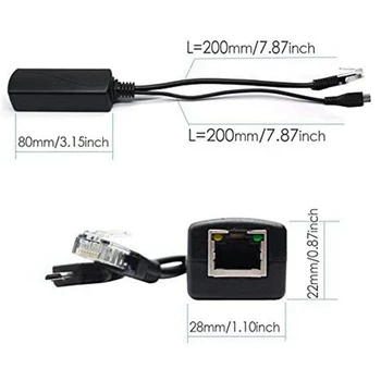 2X Micro-USB POE Разветвитель 48V-5V2A/3A Мини-USB Источник Питания Национального Стандарта С Зарядкой Смартфона Изображение 2