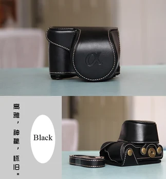 Высококачественная Винтажная Сумка для камеры из искусственной кожи, чехол для Sony A5000 A5100 A6000 A6100 A6300 A6400 Nex6 Camera Изображение 2