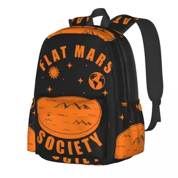 Плоский рюкзак Mars Society, забавные модные рюкзаки в стиле ретро, унисекс, большие школьные сумки, дизайнерский рюкзак
