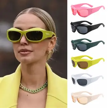 Модные Уличные Негабаритные солнцезащитные очки для вождения в толстой оправе, велосипедные солнцезащитные очки Y2K, мужские солнцезащитные очки в стиле Киберпанк