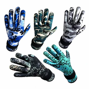 Камуфляжные перчатки для дайвинга из неопрена 3 мм с пряжкой на ремне, перчатки для подводной охоты для подводного плавания, перчатки для подводного плавания, перчатки для водных видов спорта