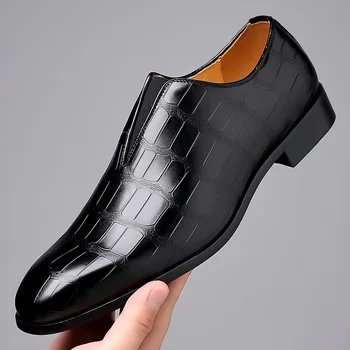 Лоферы Мужская повседневная обувь из лакированной кожи ручной работы, роскошные брендовые мужские лоферы, Итальянские мокасины, черные кроссовки, официальная обувь 38-48